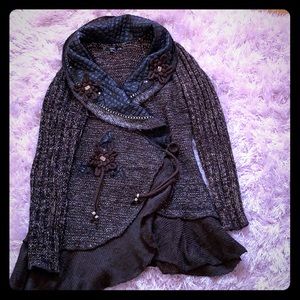 Brown sweater jacket